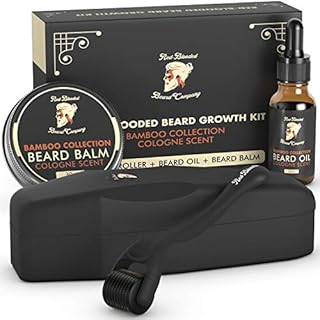 Zestaw na porost brody Red Blood - wałek do brody + olejek do brody + balsam do brody - derma wałek 0,5 mm na odrost włosów - zapach koloński