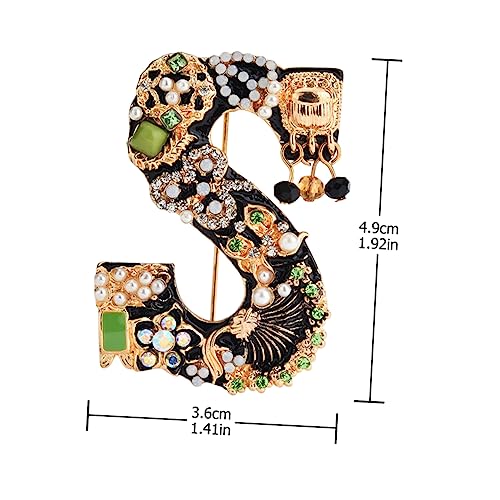 Broche initiale perles pour fixer un décolleté ou décorer une veste