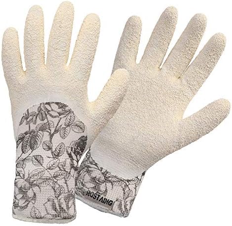 Gants de Jardinage Lavables Imperméables Naturels Latex Blanc Flo...