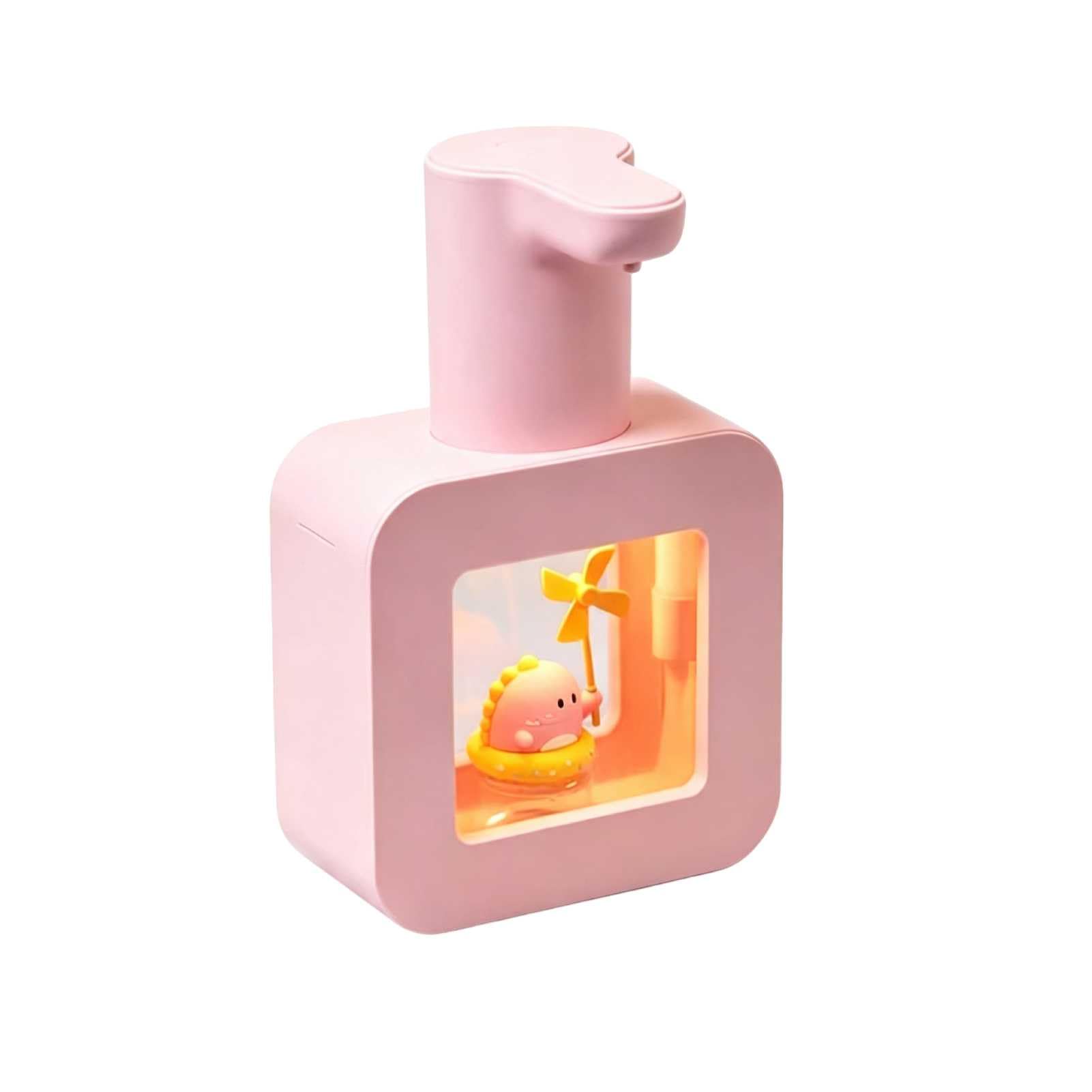 Dispenser automatico di sapone senza contatto, 400 ml Grazioso dispenser automatico di sapone schiumoso, Montaggio a parete o su piano di lavoro per bagno e cucina(Rosa)