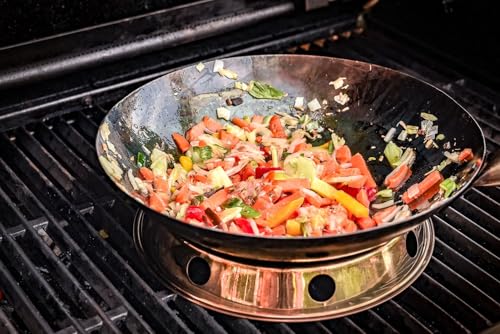 Grillfürst Wok-Ring für Seitenkocher - Stabiler Edelstahl Wokaufsatz für Gasgrill & Seitenbrenner - Perfekt für asiatische Wokgerichte & BBQ