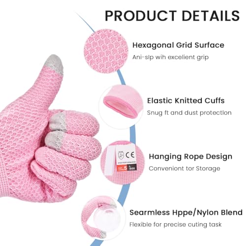 flintronic Schnittfeste Handschuhe, LEVEL A5 Schnittschutzhandschuhe küche, Gartenhandschuhe Touchscreenhandschuhe Schnittschutz Handschuhe, Schnitzhandschuhe für Erwachsene, Schnitthandschuhe Küche