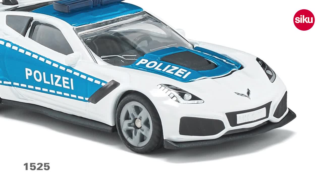 Siku 1545 - Modellino Auto Polizia Chevrolet Corvette ZR1 | Scala 1:43 | Metallizzato | Cofano Apribile - Foto 5