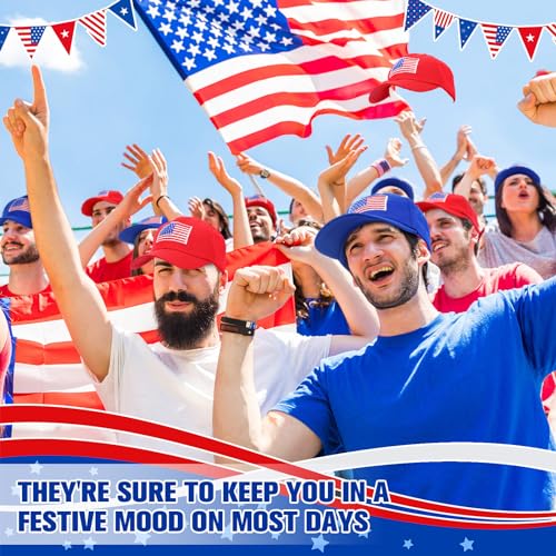 Image of Zoooyawn 4 Pcs American Flag Hats 4th of July Patriotic USA Caps for 250th Anniversary Baseball Baseball Hats for Men Women