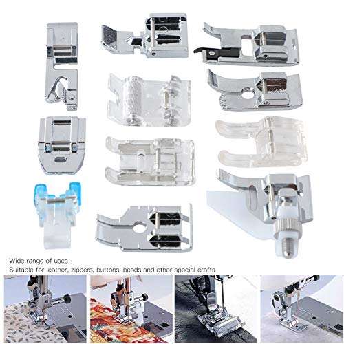 Set 11 Pzs Pies Prensatelas Para Máquina De Coser Acero miniatura 2