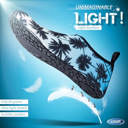 Image of SIMARI Water Shoes for Women Men Swim Aqua Socks Beach Pool Essentials Barefoot Surf River Boat Kayak Sea Yoga Sand Exercise Sport Accessories Breathable Quick-Dry Adult Youth Kid Size SWS001