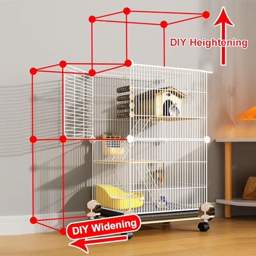 Jaula de metal para animales pequeños de 5 niveles con ruedas universales para ratas, hurones, chinchillas, cobayas y hámsters grandes