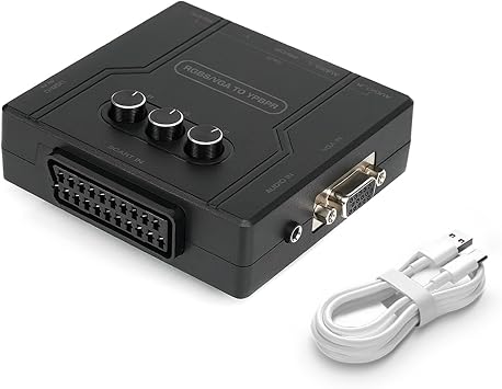 RGBS/VGA/SCART to Component Adapter - Supports R/G/B Single Channel Color Adjustment, Plug & Play Video Game Converter with No Lag, for Retro Game Console Large
