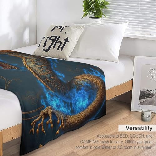 Manta de franela de dragón textil premium de tacto suave para cama 7