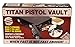 Titan Gun Safe Pistol Vault, Fail-Safe Mechanical Lock Fast Rugged Handgun Safe with Auto Delivery Holster & Two Quick Release Brackets accommodate guns up to 10” long with light, Model AS-2020-02