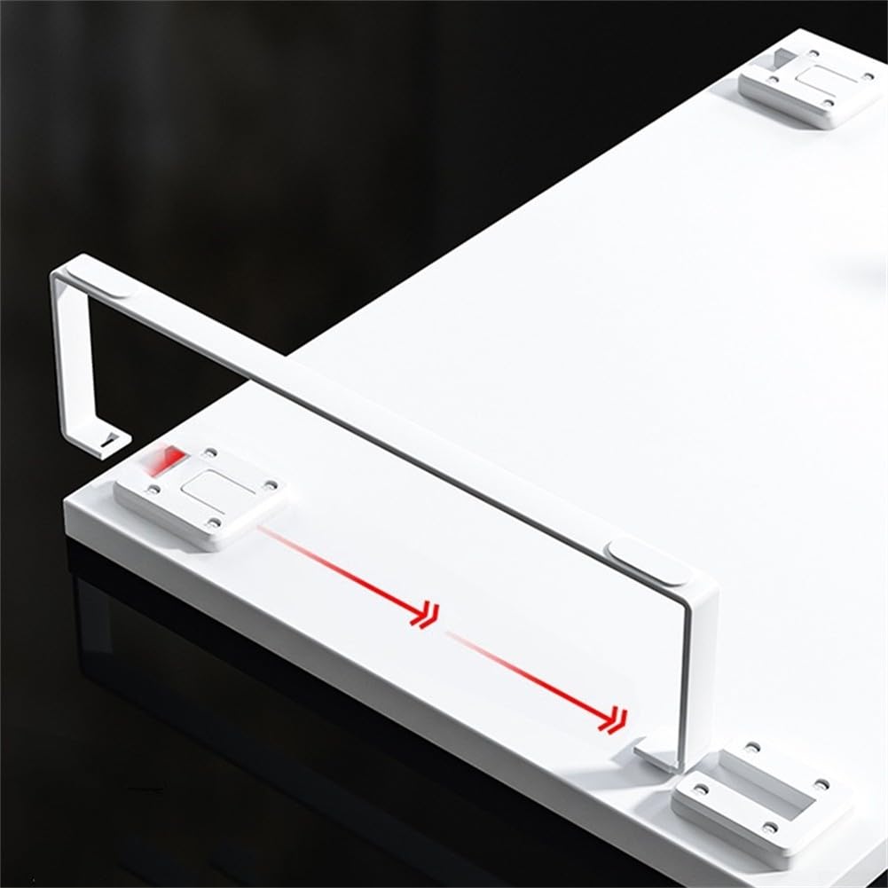 Supporto per forno a microonde in legno e metallo, con piedini antiscivolo, per fornelli a induzione, 40 x 30 x 8,5 cm (bianco)