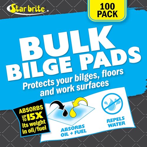 Image of STAR BRITE Bilge Oil Pads Absorbs Oil, Repels Water - 17 x 19 Heavy Weght - 5 Pack (091845)