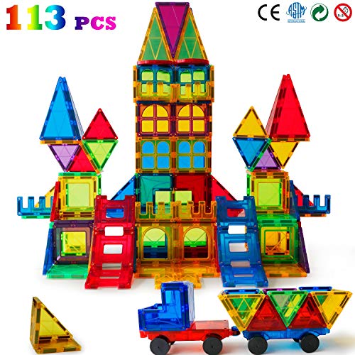 Magblock 115 PCS Magnetic Blocks, Magnetic Tiles Building Blocks for Kids Toys丨Magnet Toys