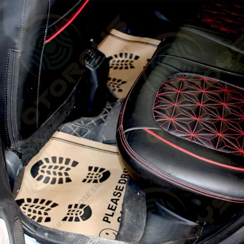 Image of OTO2EYE Car Disposable Paper Foot Mat, Universal Size, Brown (50)