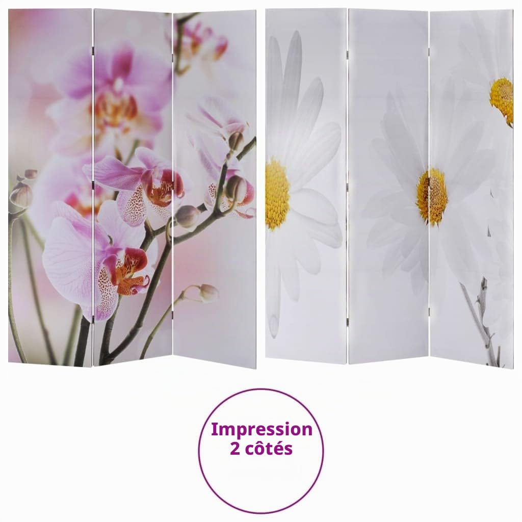 vidaXL Cloison de séparation Pliable 120 x 170 cm Fleur