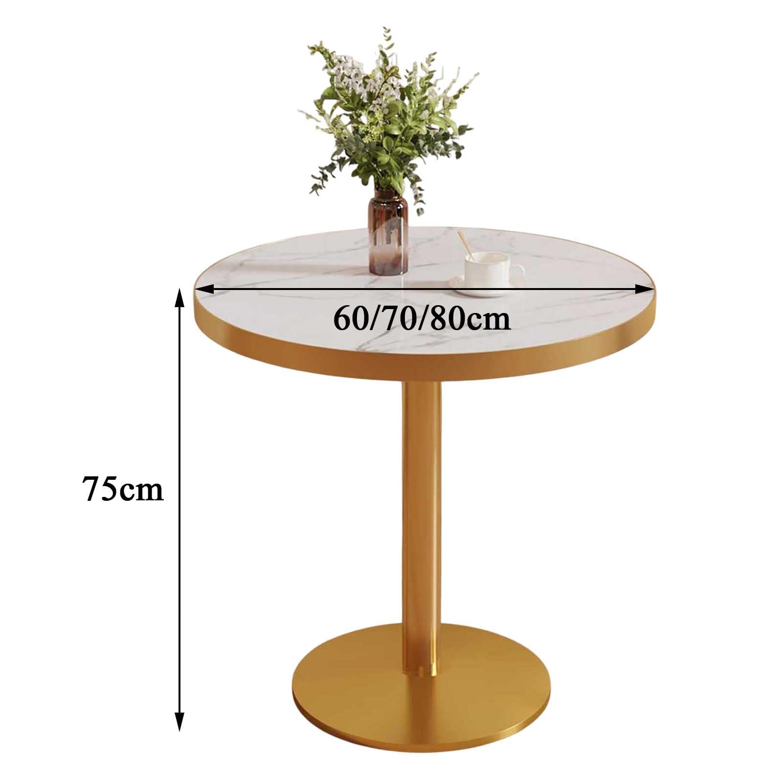 Table de salle à manger ronde moderne du milieu du siècle 60 cm pour 2 à 4 personnes, base sur piédestal, meuble élégant pour la maison, le bureau et la cuisine, design peu encombrant, salle à manger