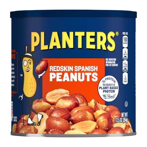 Image of PLANTERS Salted Redskin Spanish Peanuts, Plant Based Protein, 12.5 Oz