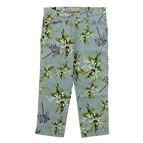Raphaela by Brax, Laura 3/4, 3/4 Damen Jeans Hose Gabardine Stretch Blau Bunt D 38 W 29