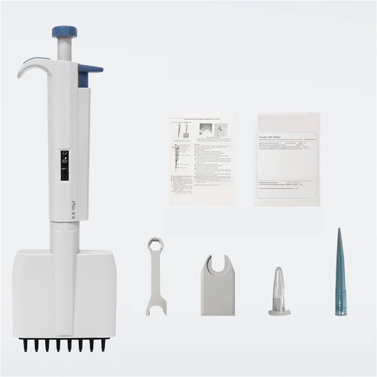 Pipeta Pipeta Multicanal De 8/12 Canales Micropipeta Ajustable Manualmente Laboratorio para laboratorio(50-300ul 8 lanes)