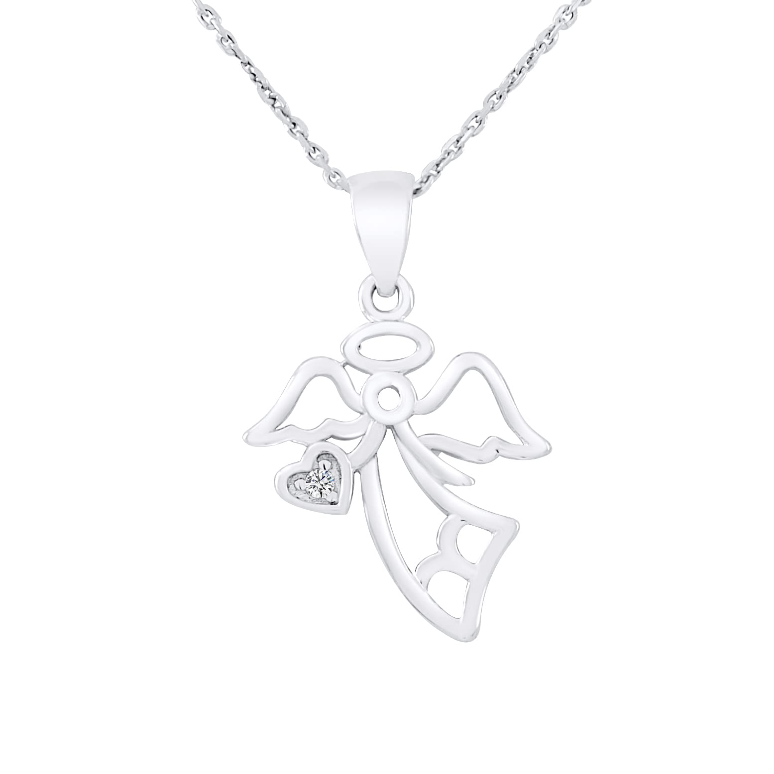 Amours, Bisous & Calins - Pendentif MON PETIT ANGE - Argent 925-100% Anallergique - pour Enfants de 2 à 12 ans - Bijou Enfant & CŒURAvec Oxyde de Zirconium
