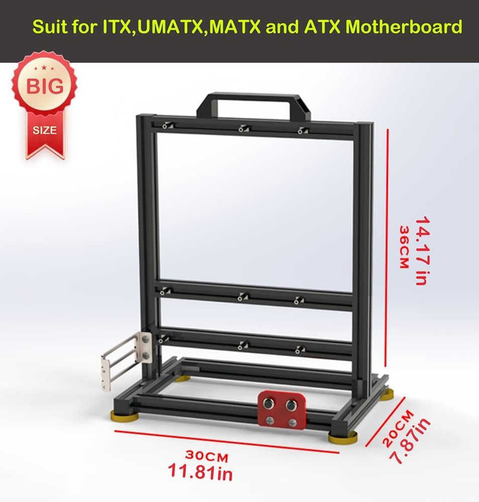 PC Test Bench Open Air Computer Case ITX UMATX MATX ATX Motherboard Chassis Aluminum Bracket DIY Bare Frame Support 120 240 360 Liquid Cooling
