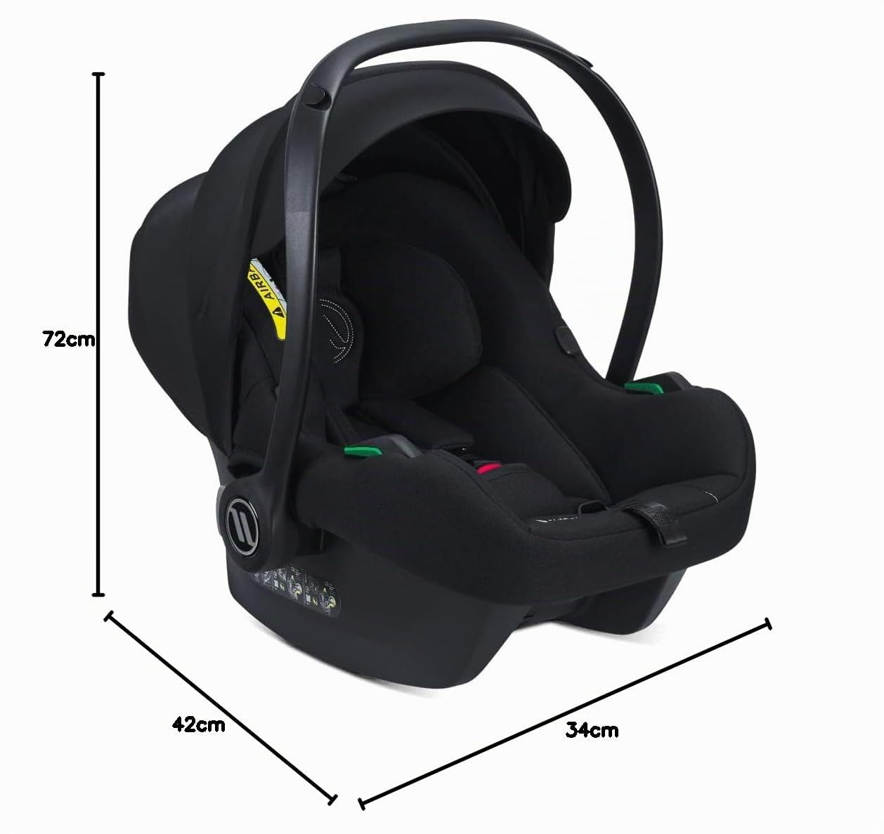 Avionaut Cosmo Smart avec base ISOFIX Dock 2.0 – Siège auto bébé i-Size 40–87 cm (0–13 kg), sécurité et confort, installation ISOFIX ou ceinture (Black)