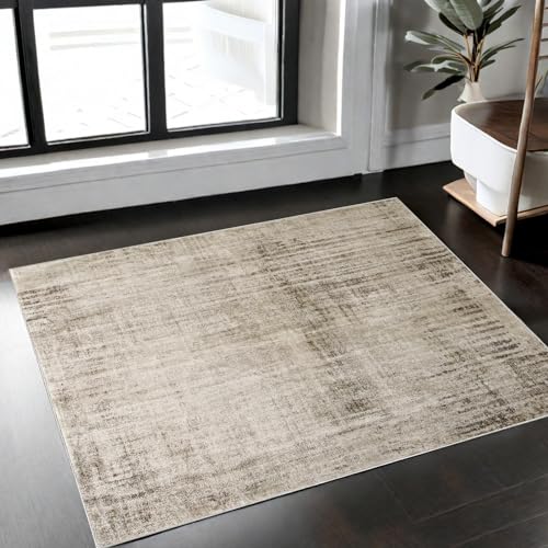 Tinyboy-hbq Rugs Living Room Abstract Modern Rug Soft Bedroom Rug Washable Shaggy Rugs for Living Room Bedroom Indoor Home Decor (Abstract Beige Grey/Light Brown, 80 x 120 cm)