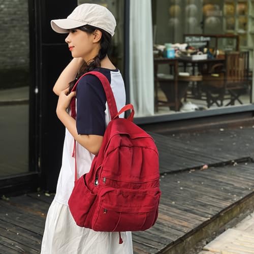 GAXOS Laptop Backpack for Women Travel Canvas Backpack for Women Vintage Aesthetic Backpack for School4