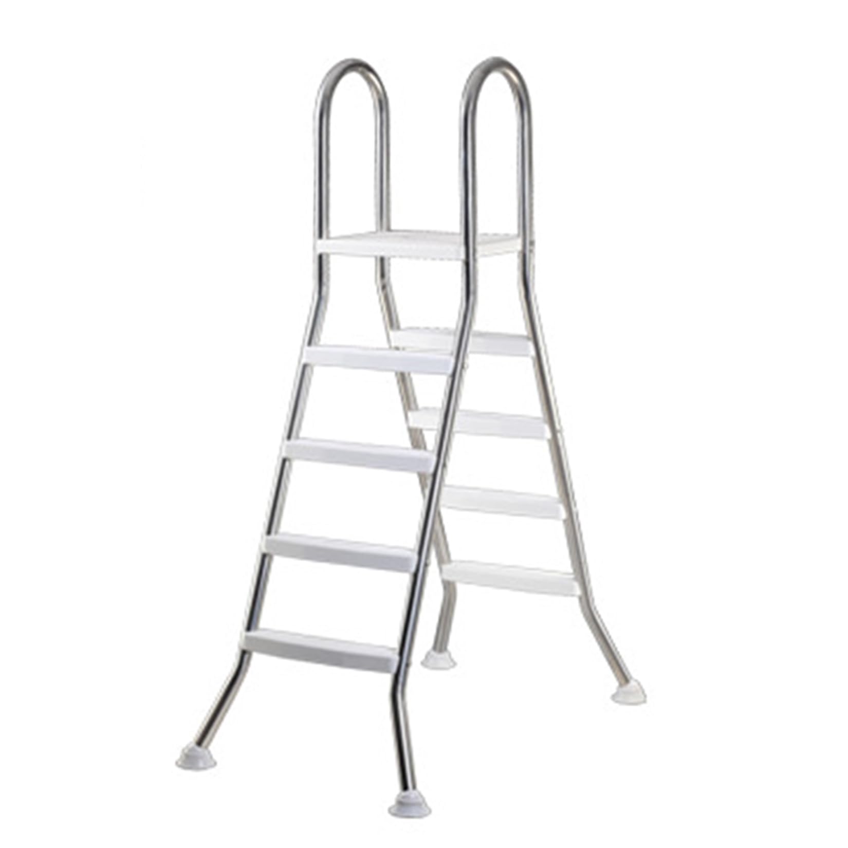 Échelle de piscine hors sol, en acier inoxydable, 4 marches, double face pour piscine de 132 cm, design robuste, supporte 250 kg, construction durable et sûre