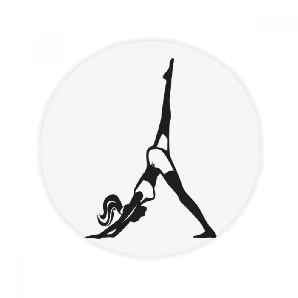 Tapis de yoga rond 80cm pour fille avec motif mouvement sport et fond antidérapant