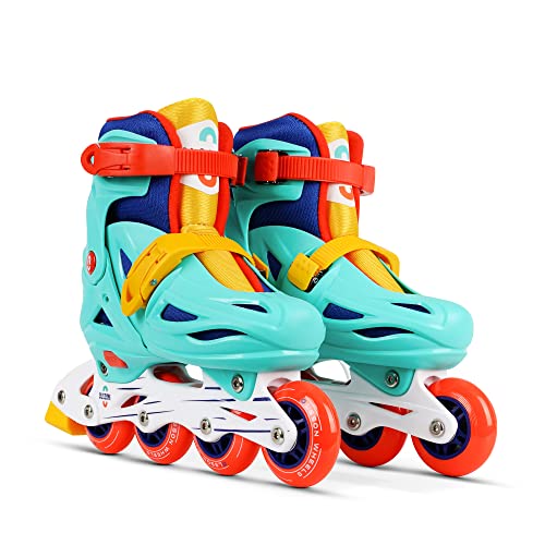 OLSSON Patines en línea Infantil Lite MAX Talla 28-35 - Sistema de Talla Ajustable - Rodamientos 608Z - chasis Resistente al Impacto - Ruedas 64/70MM - Sujeción Regulable - Homologado (32-35)