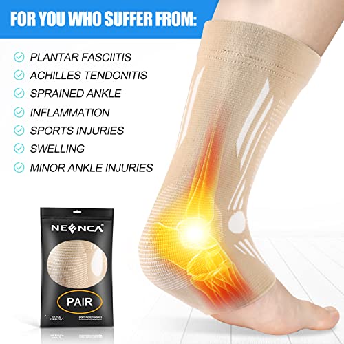 Image of NEENCA Foot & Ankle Brace Socks for Sprained-Ankle Compression Sleeves Set