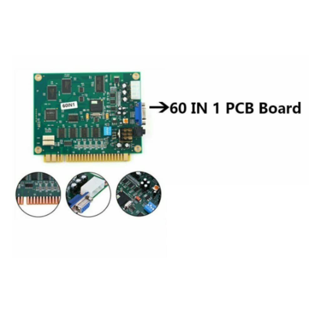 60 in 1 Multicade PCB Board Arcade Game Board Orizzontale con uscita VGA del cavo 28P per Jamma Arcade