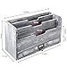 MyGift 3 Slot Rustic Dark Gray Wood Office Desk File Organizer Holder, Desktop Mail Letter Sorter Tray Document Holder with Pull-Out Storage Drawer