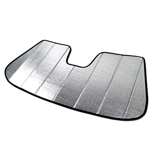 Image of Custom Fit Car Sun Shade Windshield | Sun Visor | Car Window Shades | Fold Up Front Sunshade Visor | Compatible with BMW X1 2009-2015 | CFS-029-S | Silver & Grey 1-pc Set