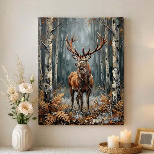 Lienzo decorativo de helechos con impresión artística naturalista premium