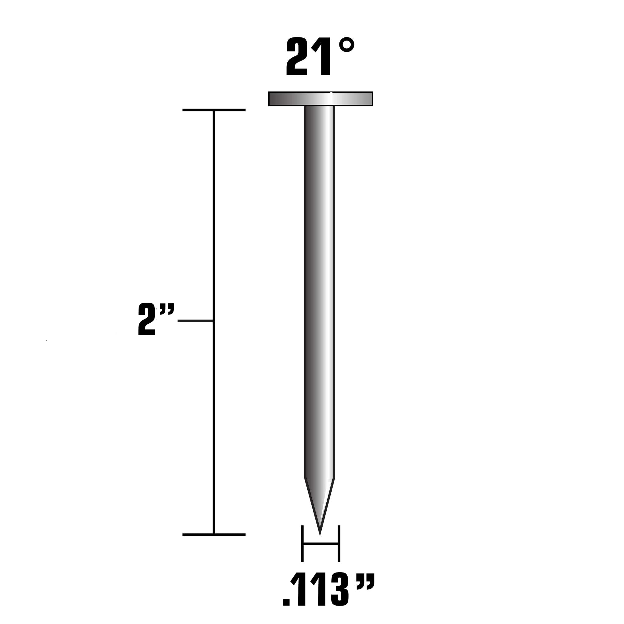 Metabo HPT 10171MHPT - Clavos de encuadre de plástico galvanizado con cabeza redonda completa HDG FRH de 2 pulgadas x 113 Rg, 2.000 unidades