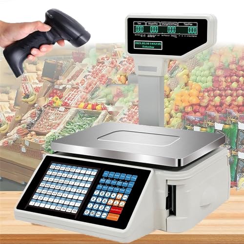 Báscula digital comercial con impresión y doble display miniatura 1