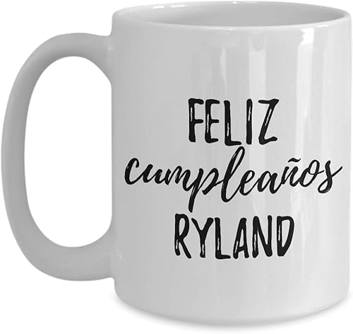 Feliz Cumpleanos Ryland Mug Spanish Happy Birthday Personalized Name Gift Coffee Tea Cup Large 15 Oz