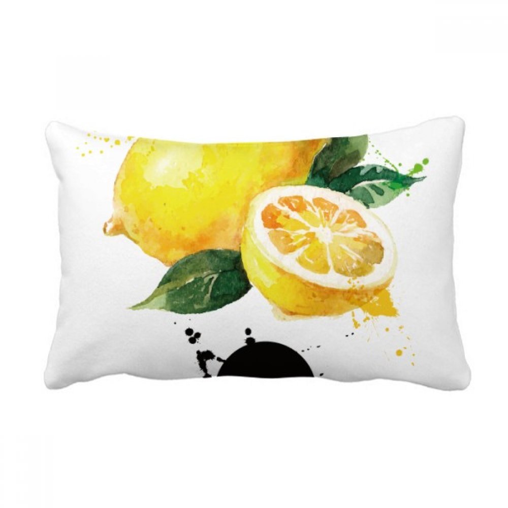 Coussin lombaire pour soulager le dos motif citron aquarelle amovible
