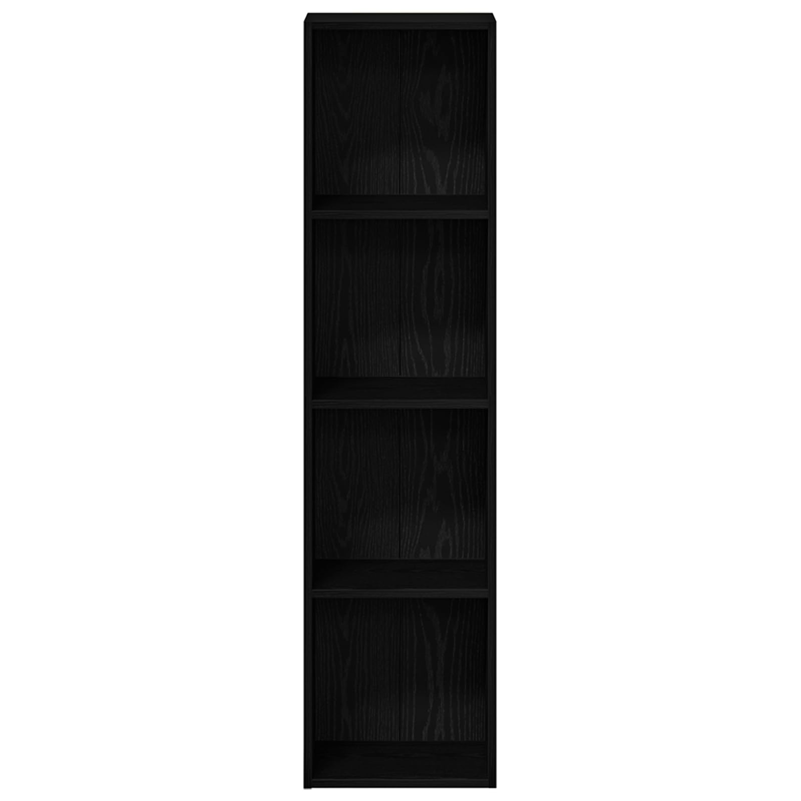 Libreria a 4 ripiani, effetto rovere nero, scaffale sottile per soggiorno e ufficio, in legno, 36 x 30 x 143 cm