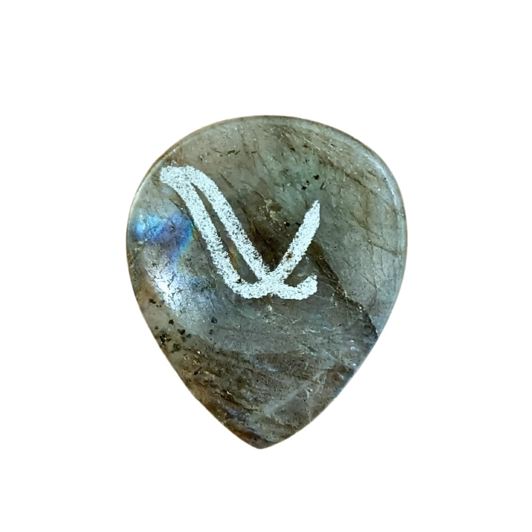 Plettro artigianale in pietra rara per chitarra con impronta anatomica (Nativo Picks Rare Stones – BLUE OCEAN TRANSPARENT)