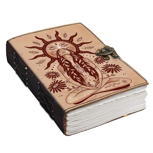 Image of DI-KRAFT Customize Diary with Name with Beautiful UV Prints | Customized Leather Writing Diary Unruled White Paper Journal Personal Notepad Sheets Daily Planner for Gifting (Pattern 19)
