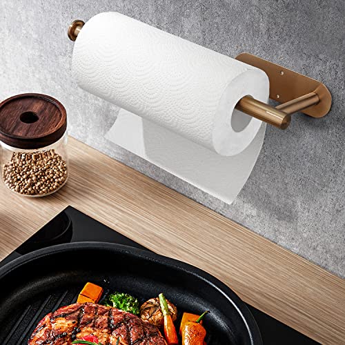 Paper Towel Holders,Paper Towels Rolls - For Kitchen,Paper Towels Bulk- Self-Adhesive Under Cabinet,Both Available In Adhesive And Screws,Stainless Steel Paper Towel Holder(Rose Gold) #TOP1