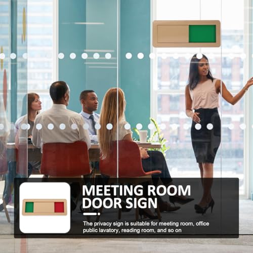 VILLCASE Türschild, Acryl, umschaltbar, Sichtschutz, für Bürotür, auf Französisch, besetzt, 10 x 4 cm, goldfarben, kein Text