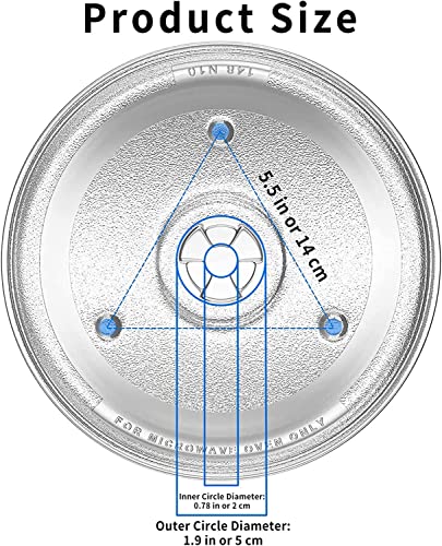 10.5” Microwave Turntable Tray For Hamilton Beach, Sunbeam, Emerson P23, Ge General Electric 10-1/2 Inch Microware Glass Plate Replacement For Panasonic, Chefmate, Avant Etc Microwave Oven Plate #TOP2