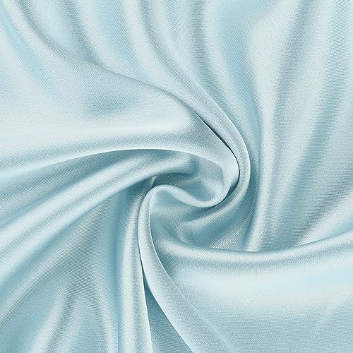 uxcell Satin Pillowcase for Hair and Skin with Hidden Zipper Breathable Pillow Case with Sleep Mask, Set of 2 Blue Queen (51x76cm) - Image 3