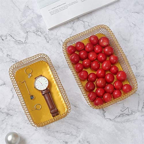 Cesta para fruta de metal nórdica tazón de almacenamiento para decoración de mesa 8