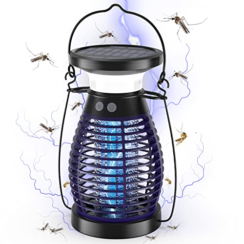 Solar Bug Zapper, 3-In-1 Mosquito Zapper For Indoor Outdoor, 4200V High Powered Uv Mosquito Fly Zapper, Waterproof Rechargeable Fly Zapper Trap For Camping, Patio, Home, Kitchen(Purple) #TOP25