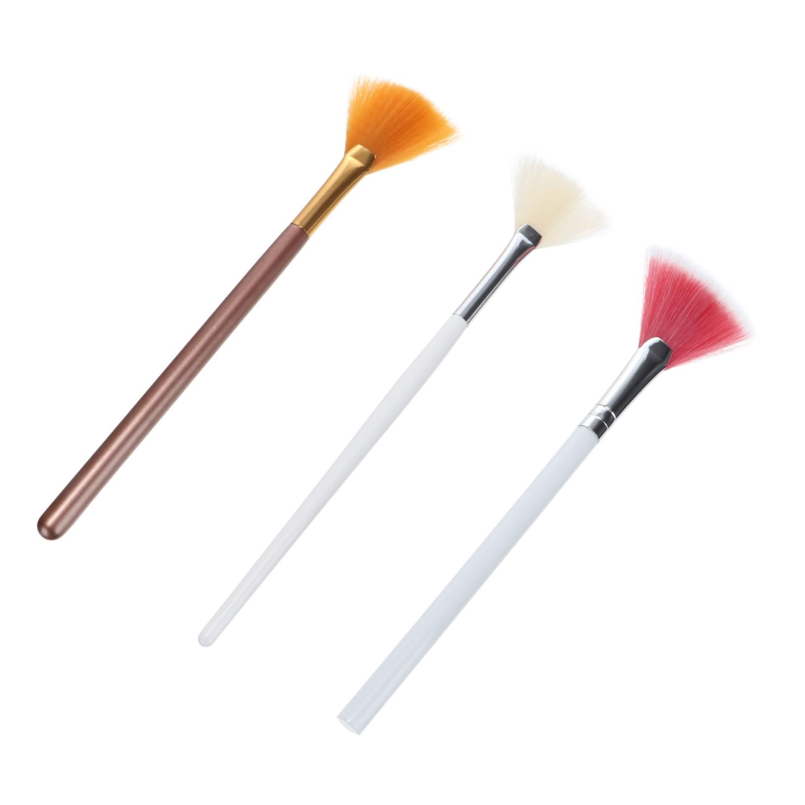 Housoutil 4sets Fan-shaped Makeup Brush Set Cosmetic Brushes for Face Blush Blending Powder Esthetician Tools 3pcs*4